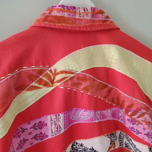 Coldwater Creek Y2K Bohemian Hippie Patchwork Embroidery Sequin Paisley Jacket - Picture 13 of 16